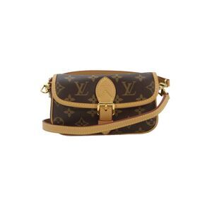 Louis Vuitton Womens Nano Diane Monogram Canvas Crossbody Handbag Brown